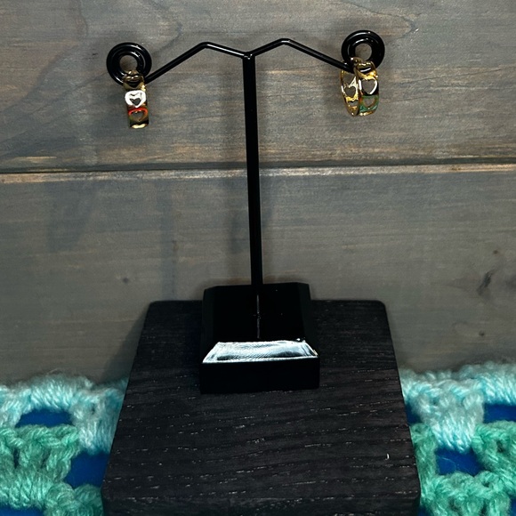 Pretty Bird Jewelry - Gold Plated Heart Huggie Hoops